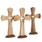 3 Pack Catholic Wooden Cross Baptism Centerpieces for Tables, Communion, Home Decor (6 x 9 In)
